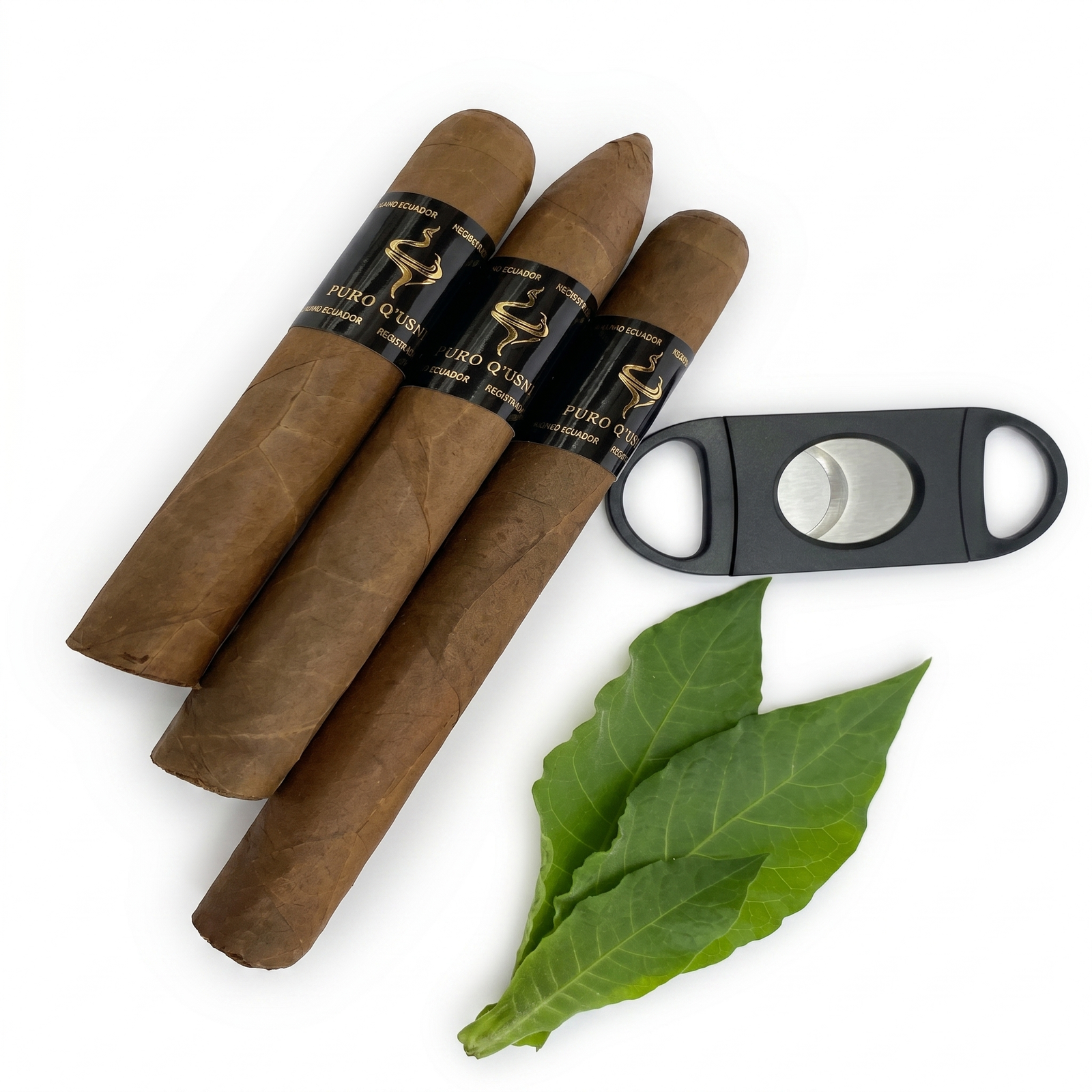 Pack 3 Puros + Cortador en Caja de Madera
